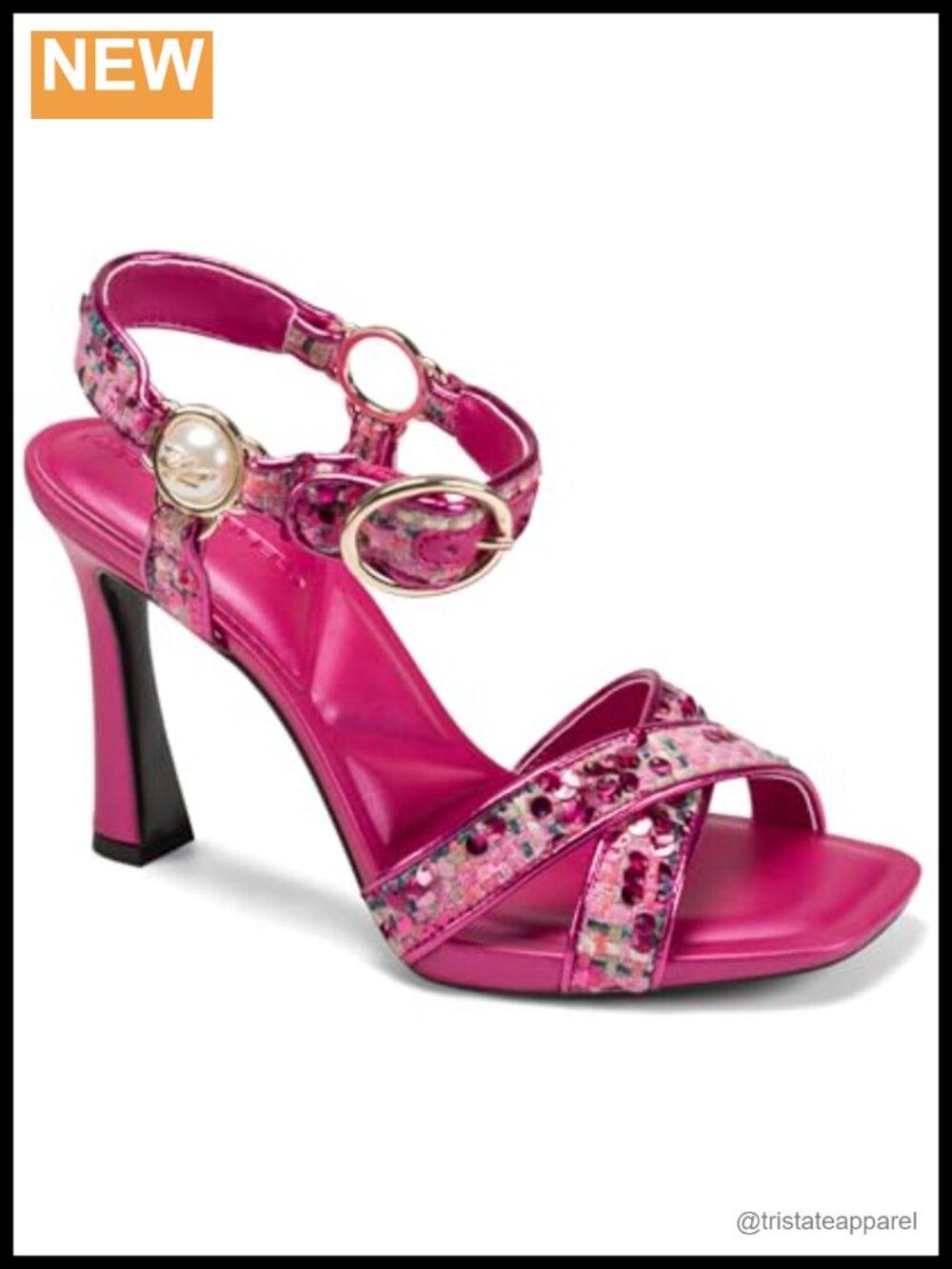 KARL LAGERFELD Women's Daelin Ankle Strap Evening Dress Heel